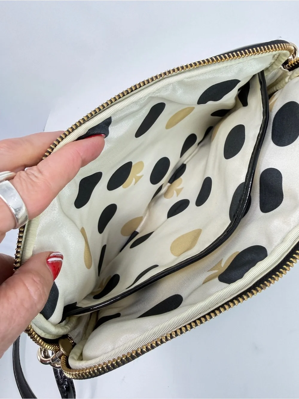 Kate Spade Bryce Black Patent Leather Flicker iPad Pouch Crossbody Bag Clutch